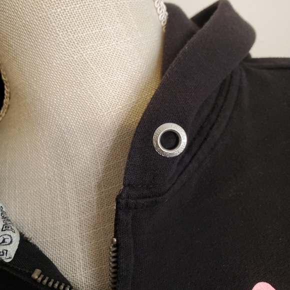 PINK VS | Women's black Pink brand graphic back zipper-front hoodie. Size small. - Picture 8 of 9